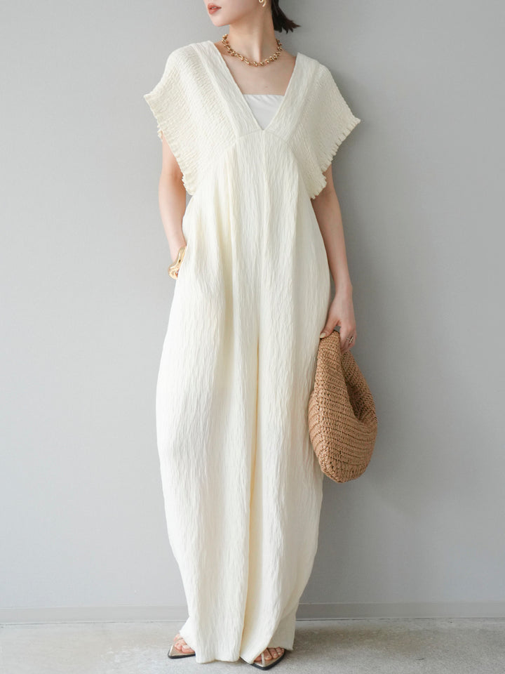 [SET]楊柳シャーリングサロペット+楊柳シャーリングサロペット(2set)