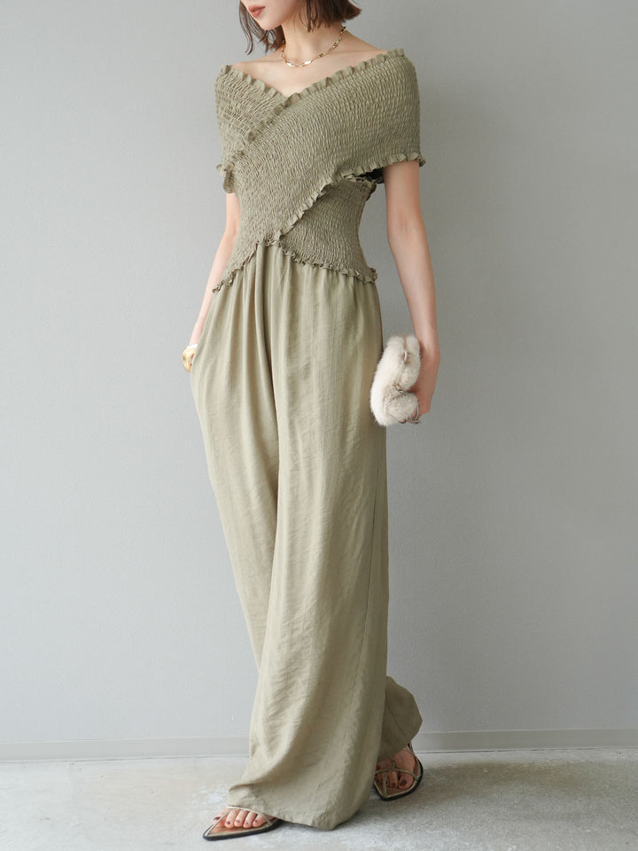 [SET]シャーリングクロスサロペット+シャーリングクロスサロペット(2set)