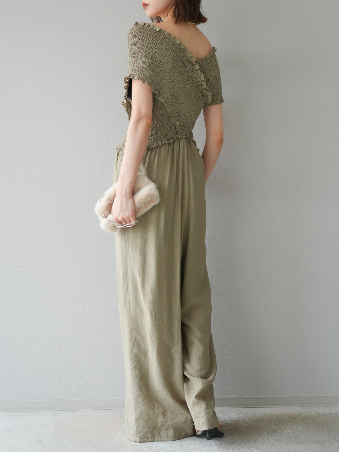 [SET]シャーリングクロスサロペット+シャーリングクロスサロペット(2set)