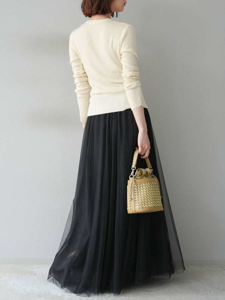 [予約]レイヤードデザインニットカーディガン/アイボリー