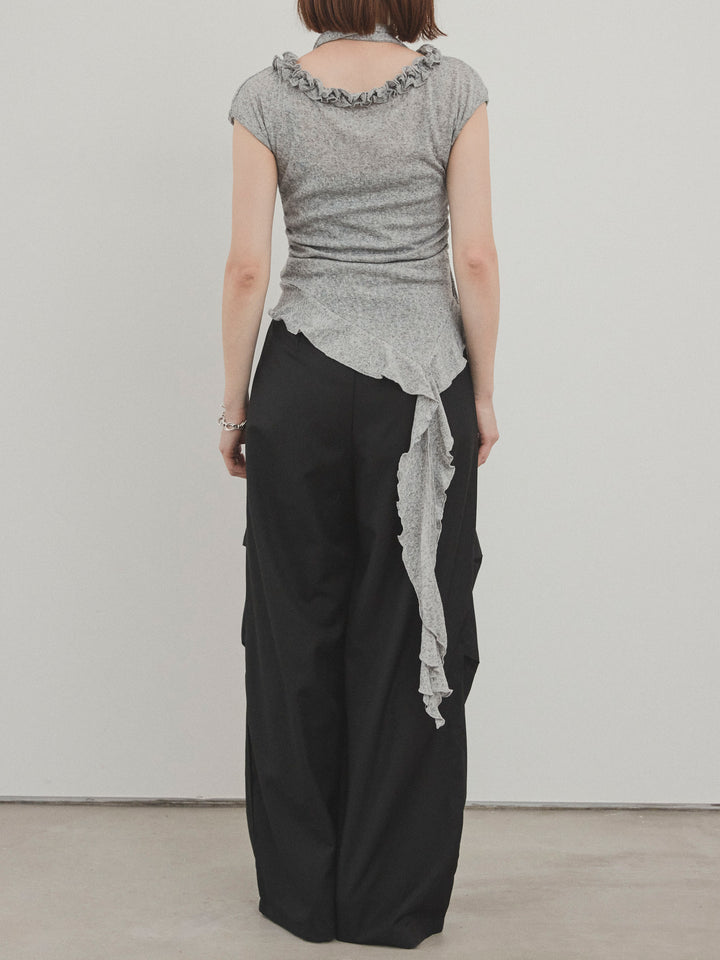 [予約]ラッフルシアーニットタンクトップ/グレー