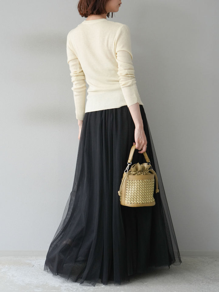 [予約]レイヤードデザインニットカーディガン/アイボリー