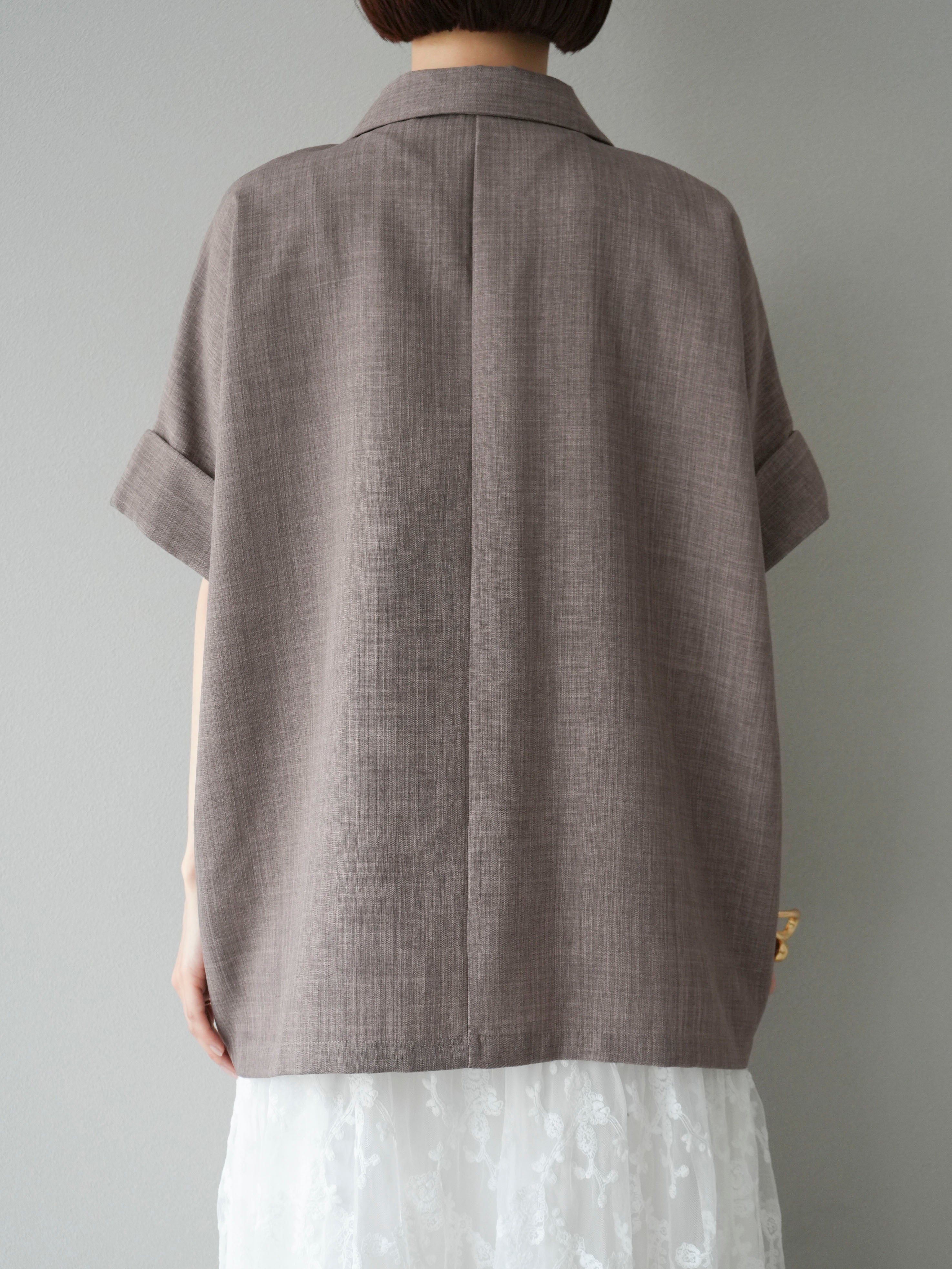 予約]リネンライクハーフテーラードジャケット/モカ – Lumier