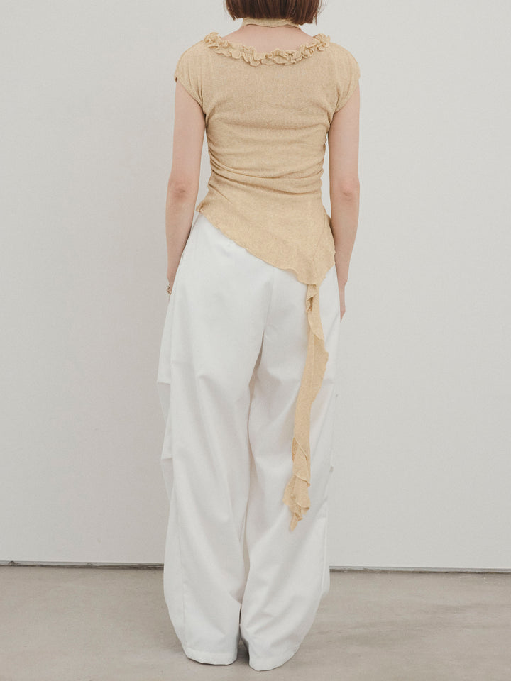 [予約]ラッフルシアーニットタンクトップ/イエロー