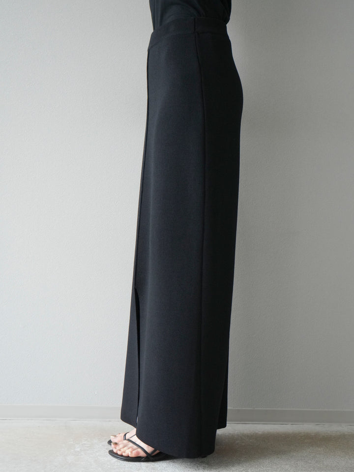 [予約]レーヨンポリIラインニットスカート/ブラック