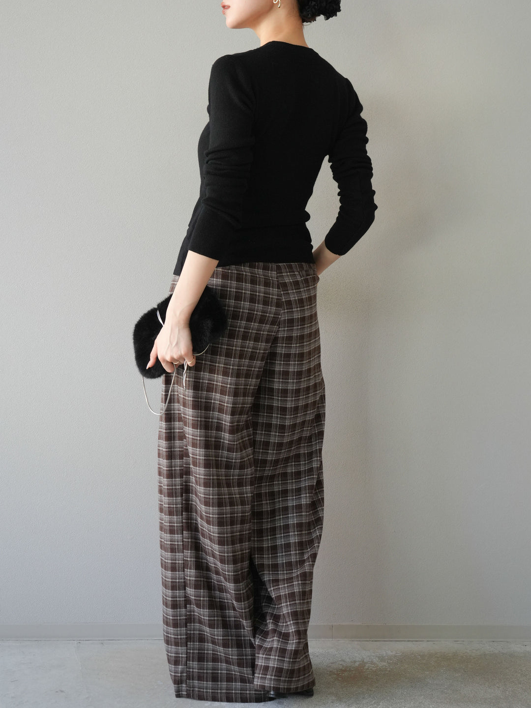 [予約]レイヤードデザインニットカーディガン/ブラック