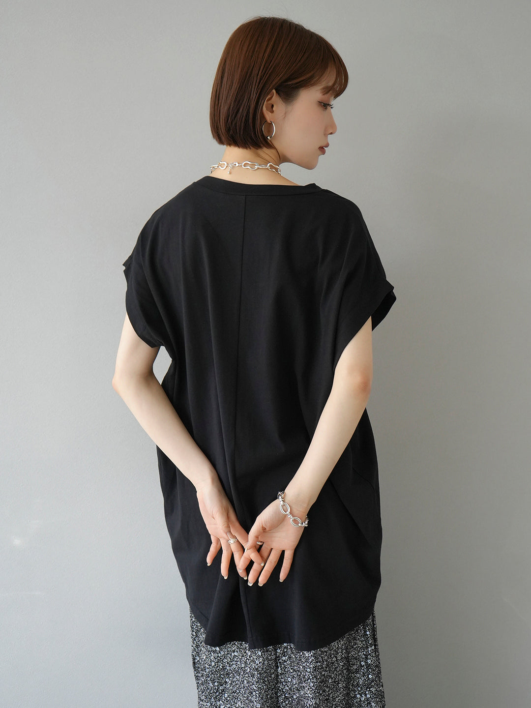 [Pre-order] French Sleeve Long T-shirt/Black