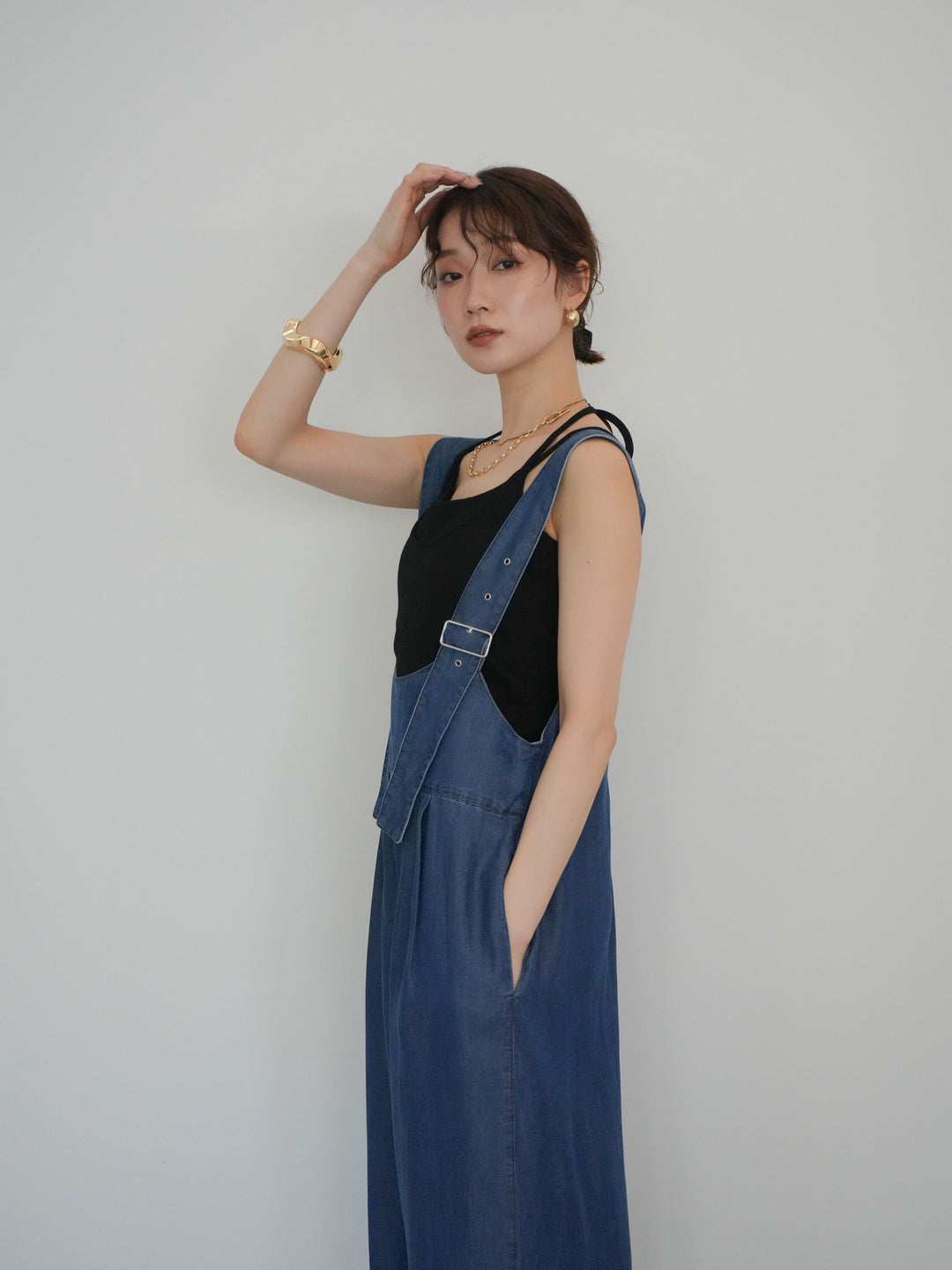 [予約]前後2WAYテンセルデニムオールインワン/blue