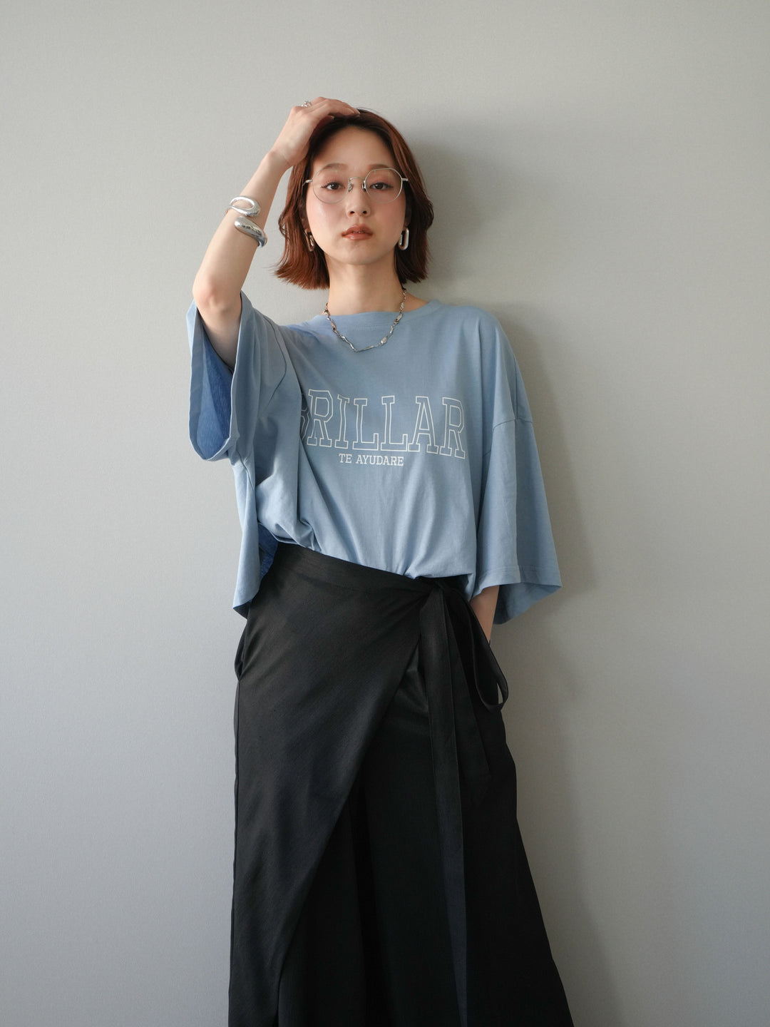 [予約]ボックスシルエットロゴTEE/blue