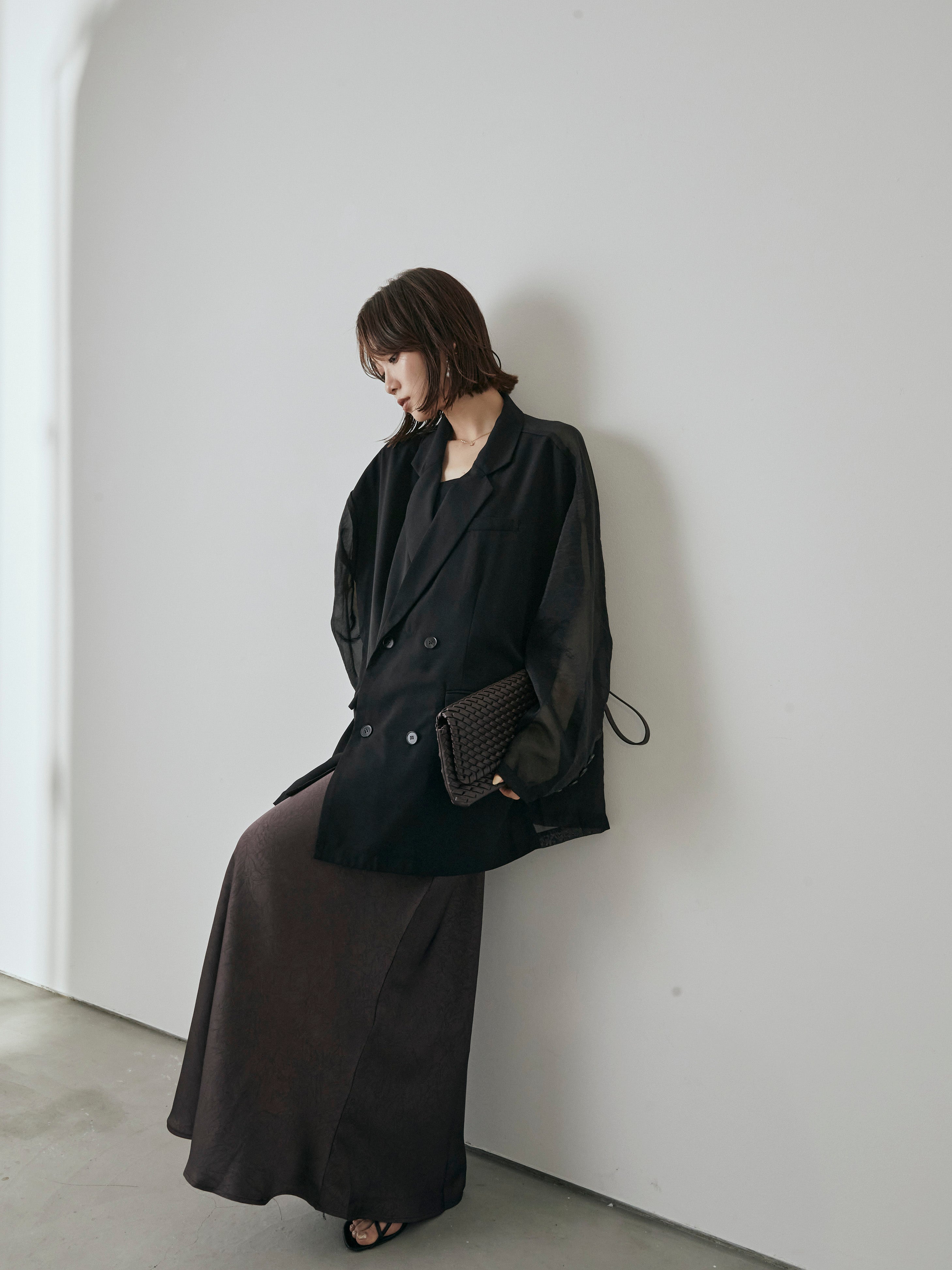 り*ご様 シアーテーラードジャケット ブラック り*ご様 シアーテーラードジャケット ブラック シアーテーラード