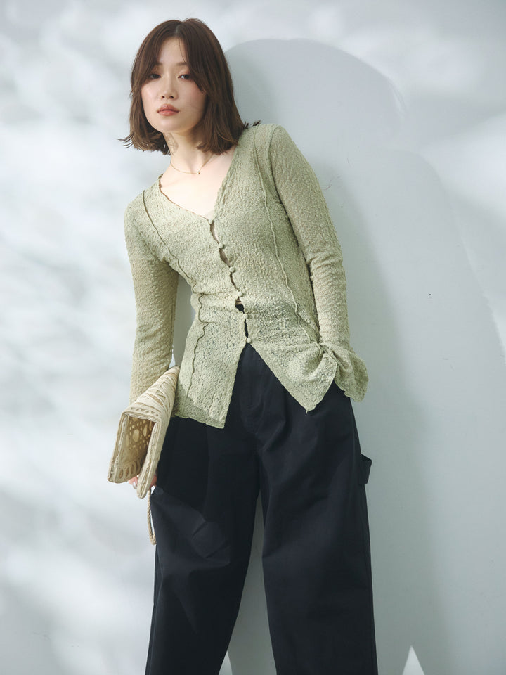 【Allure】[SET]ストレッチレースカーディガン+ストレッチレースカーディガン(2set)