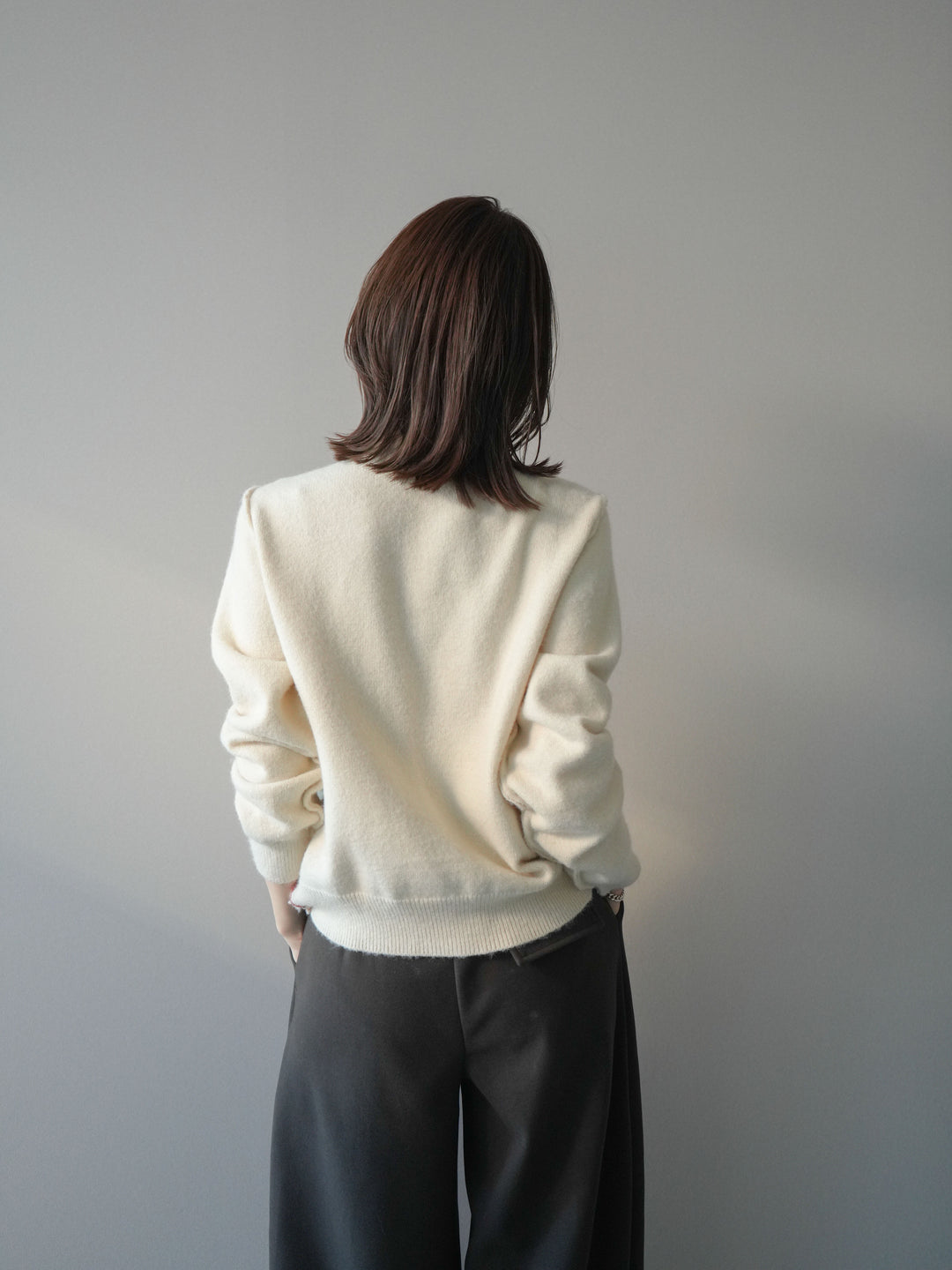 [SET]配色レイヤードニットカーディガン+選べるアクセセット(2set)