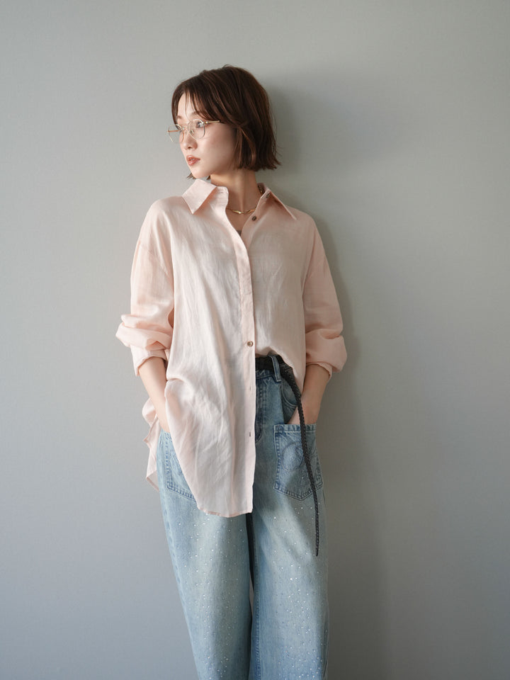 [予約]バックオープンツイストシャツ/pink