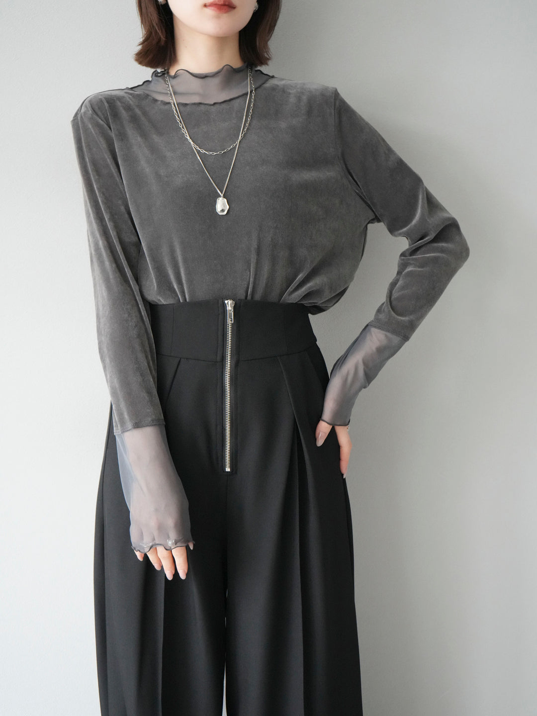 [SET]シアー切替ベロアトップス+シアー切替ベロアトップス(2set)