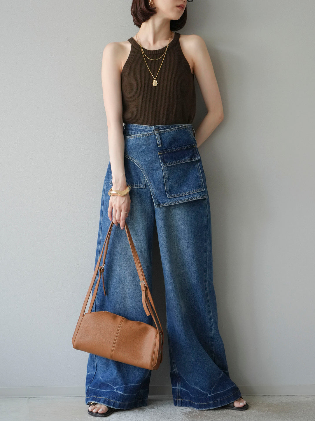 [予約]ラップルーズワイドデニム/ブルー