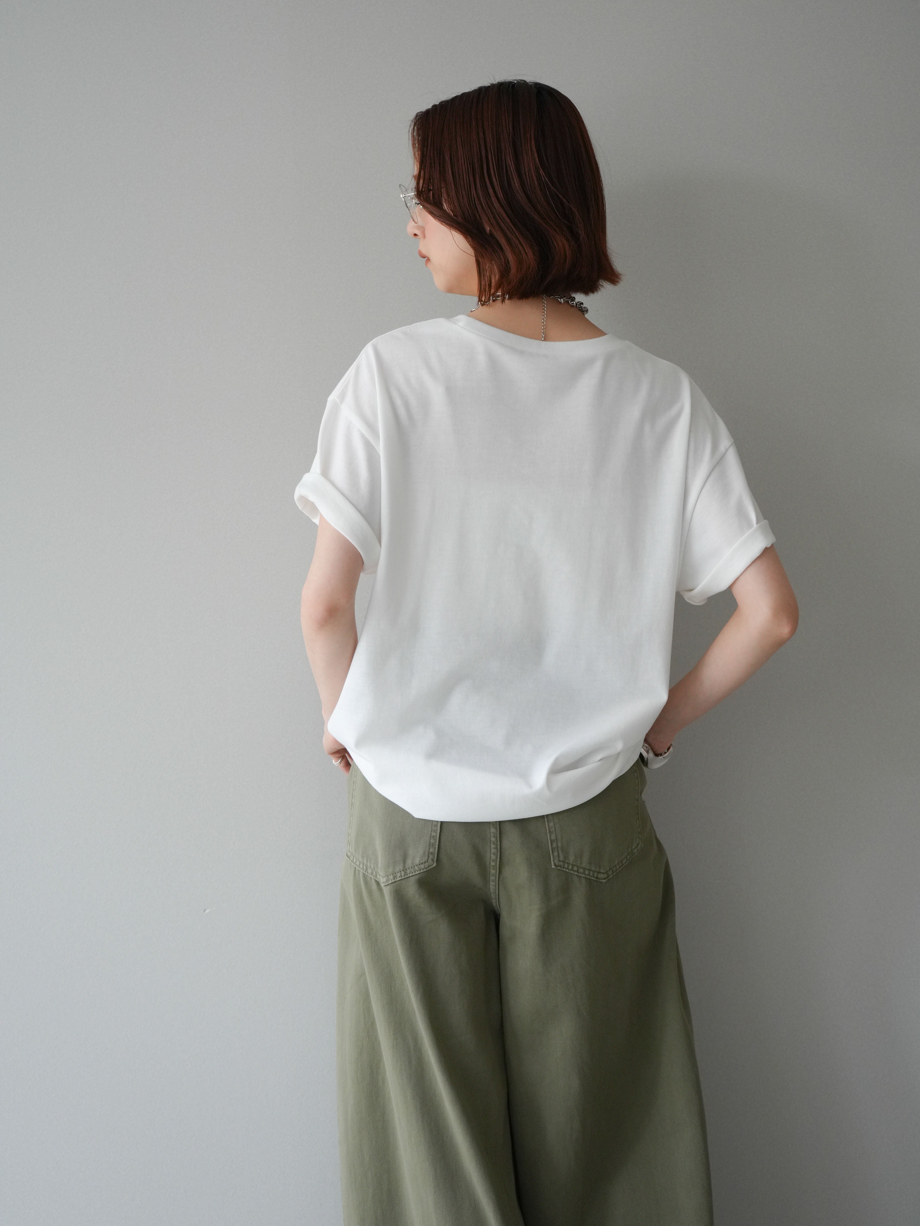 SET]レースコラージュロゴTシャツ+ベルト付センターギャザーワイド