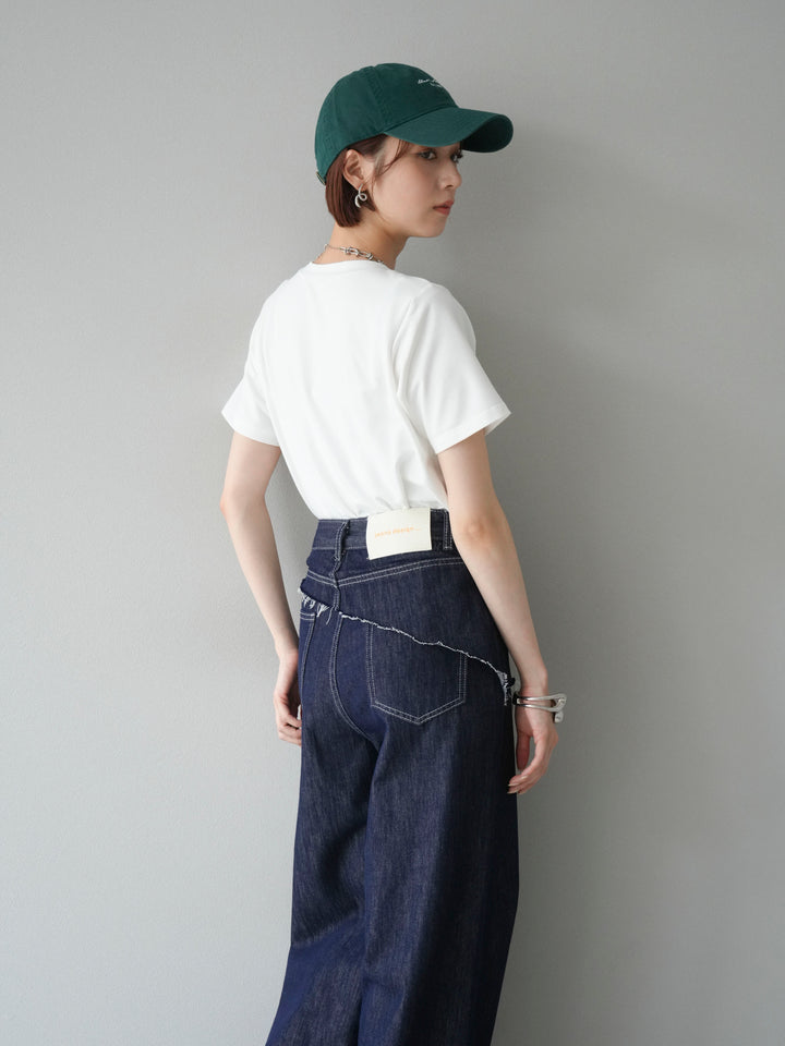 [SET]ビスチェデザインTシャツ+ヒップデザインデニムパンツ(2set)