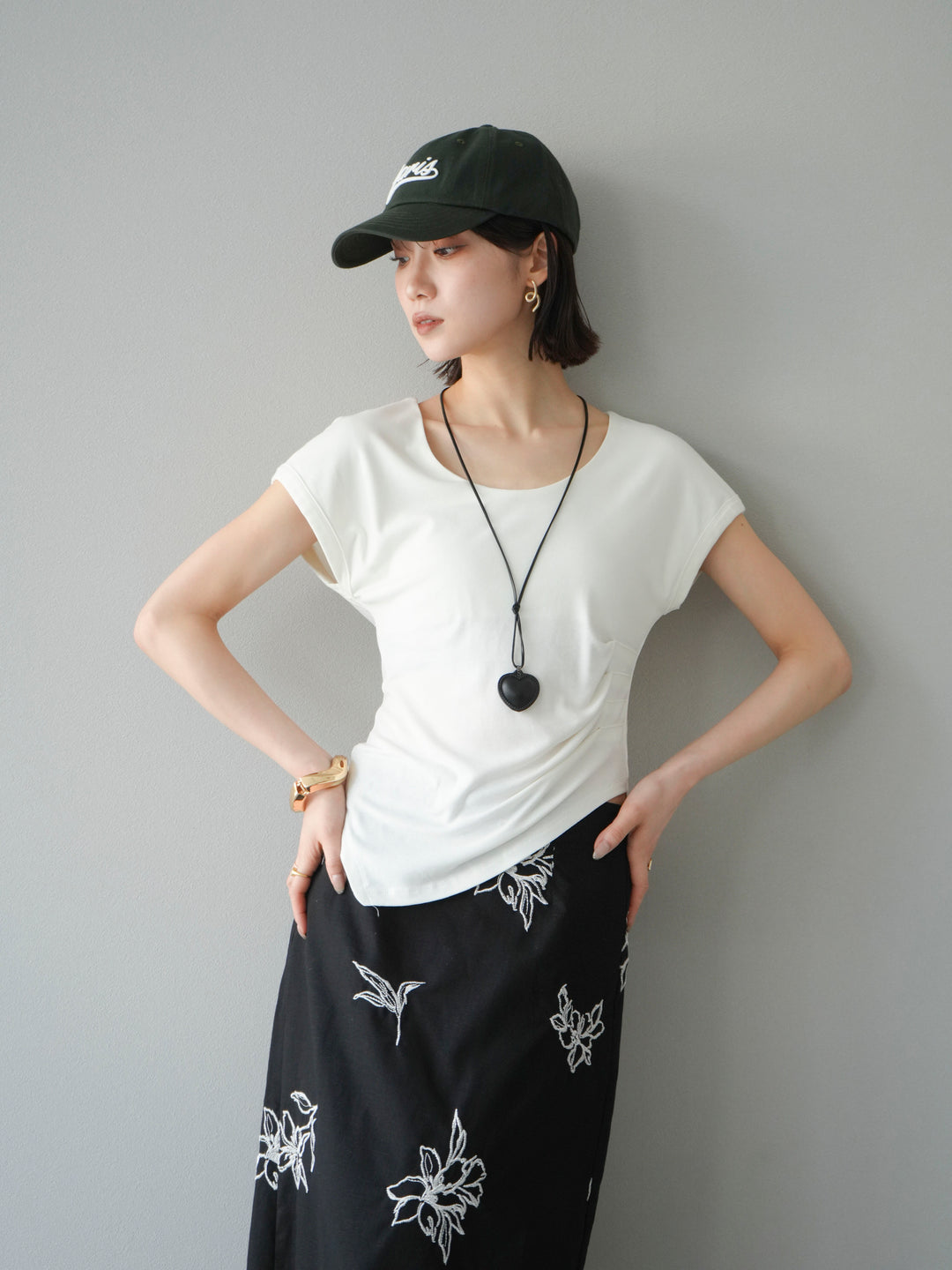 【預購】巴黎標誌刺繡棒球帽/綠色