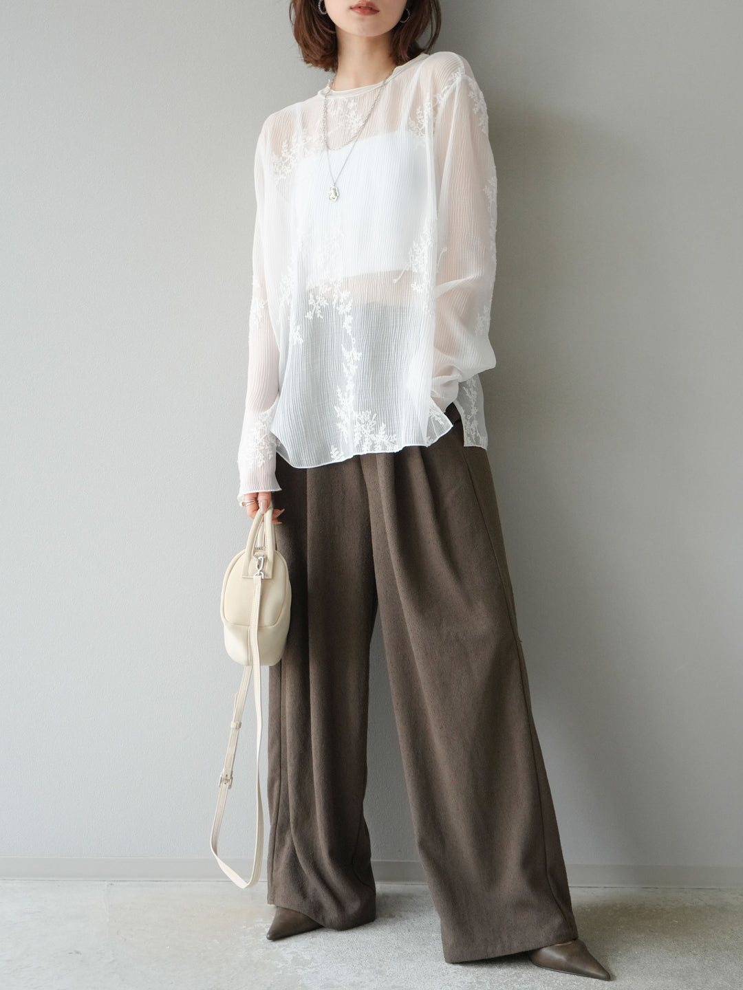 [予約]刺繍シアープルオーバー/オフ