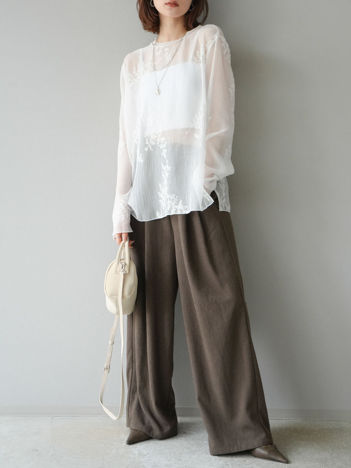 [予約]刺繍シアープルオーバー/オフ