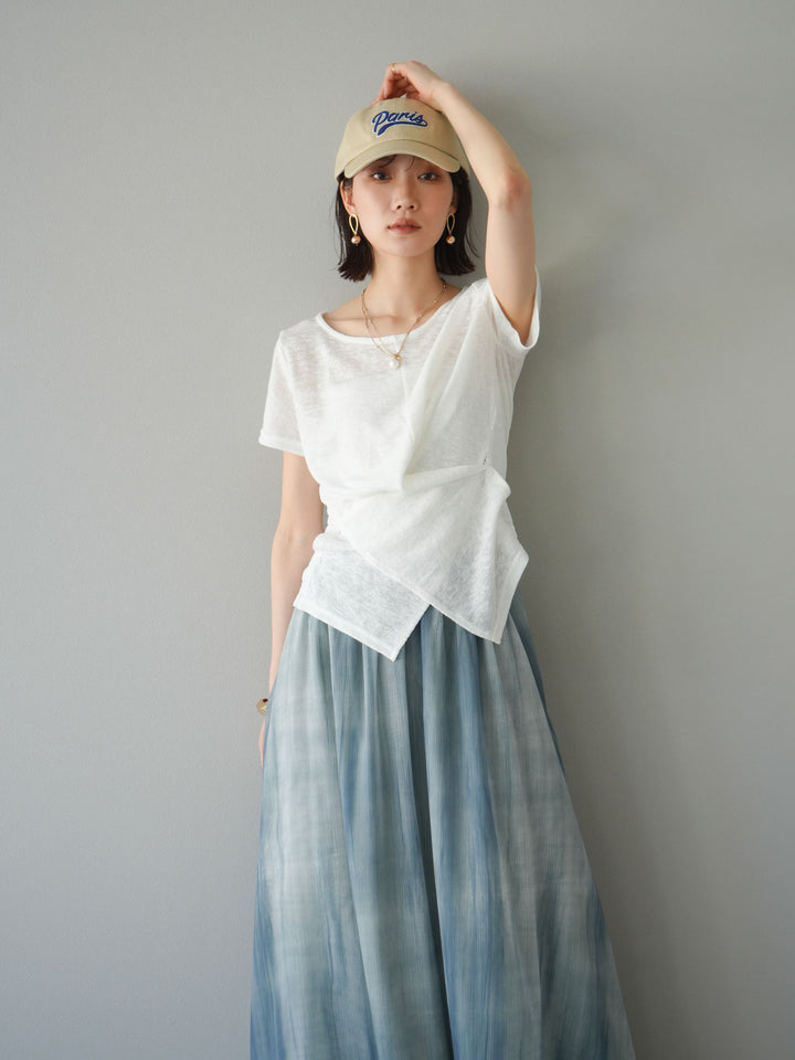 [予約]カシュクールシアーニットプルオーバー/ホワイト