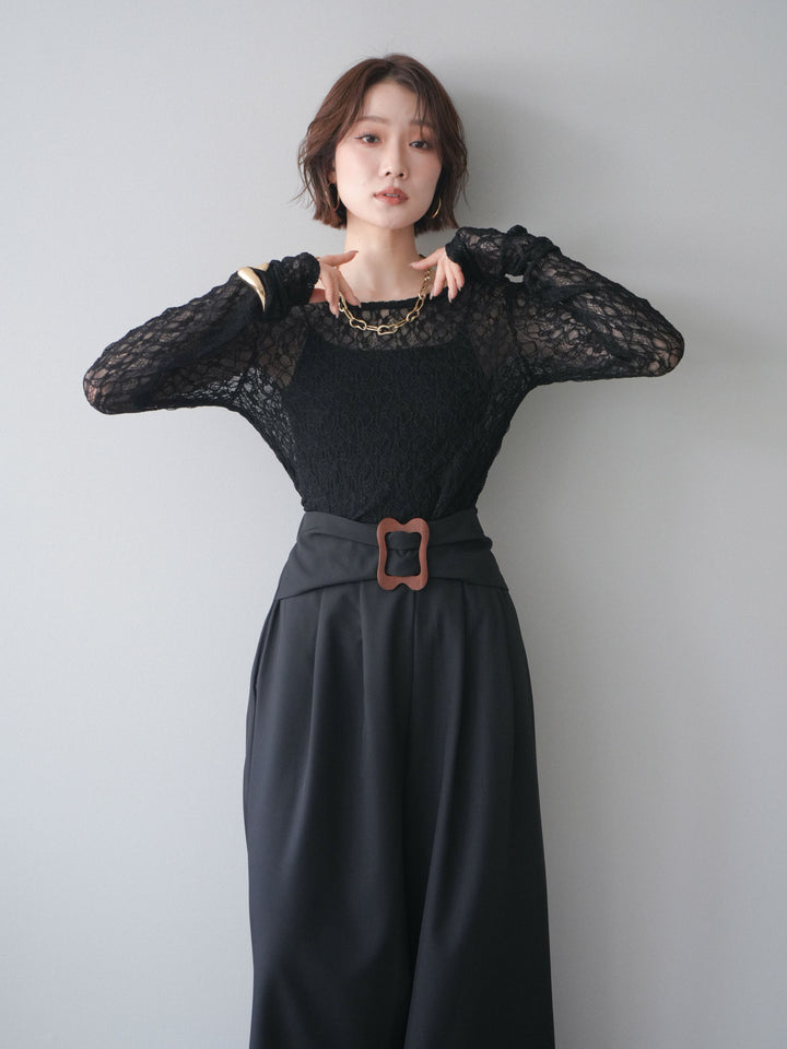 [予約]バックラウンドジャガードレーストップス/black