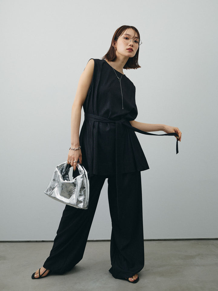 [SET]テンセルデニムノースリーブ＆ワイドパンツSET UP+テンセルデニムノースリーブ＆ワイドパンツSET UP(2set)