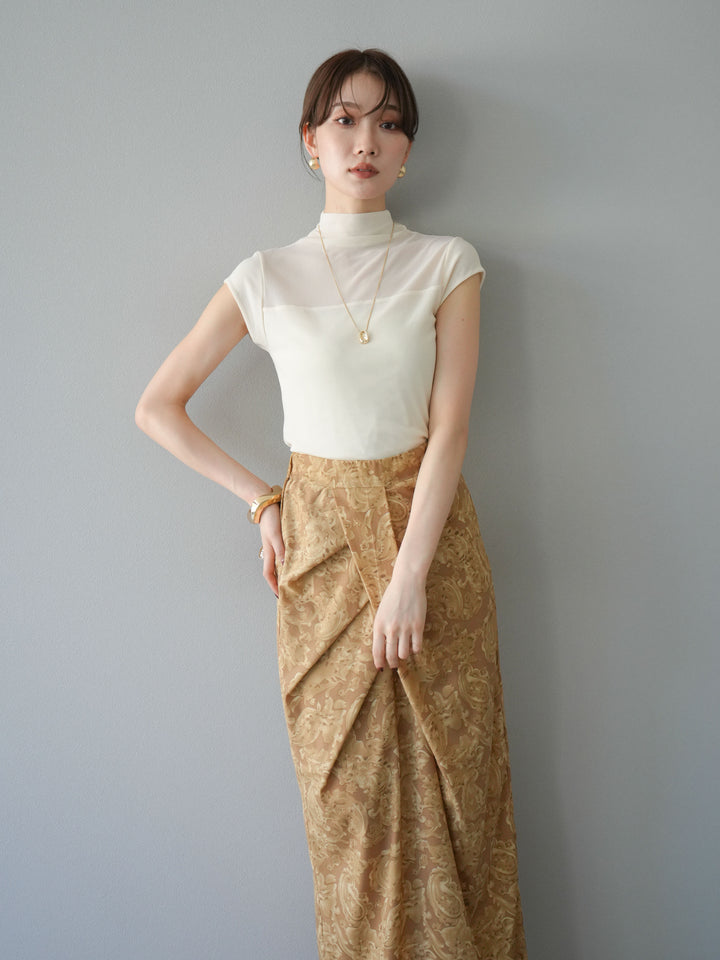 [預訂] 透視彈性上衣/象牙白