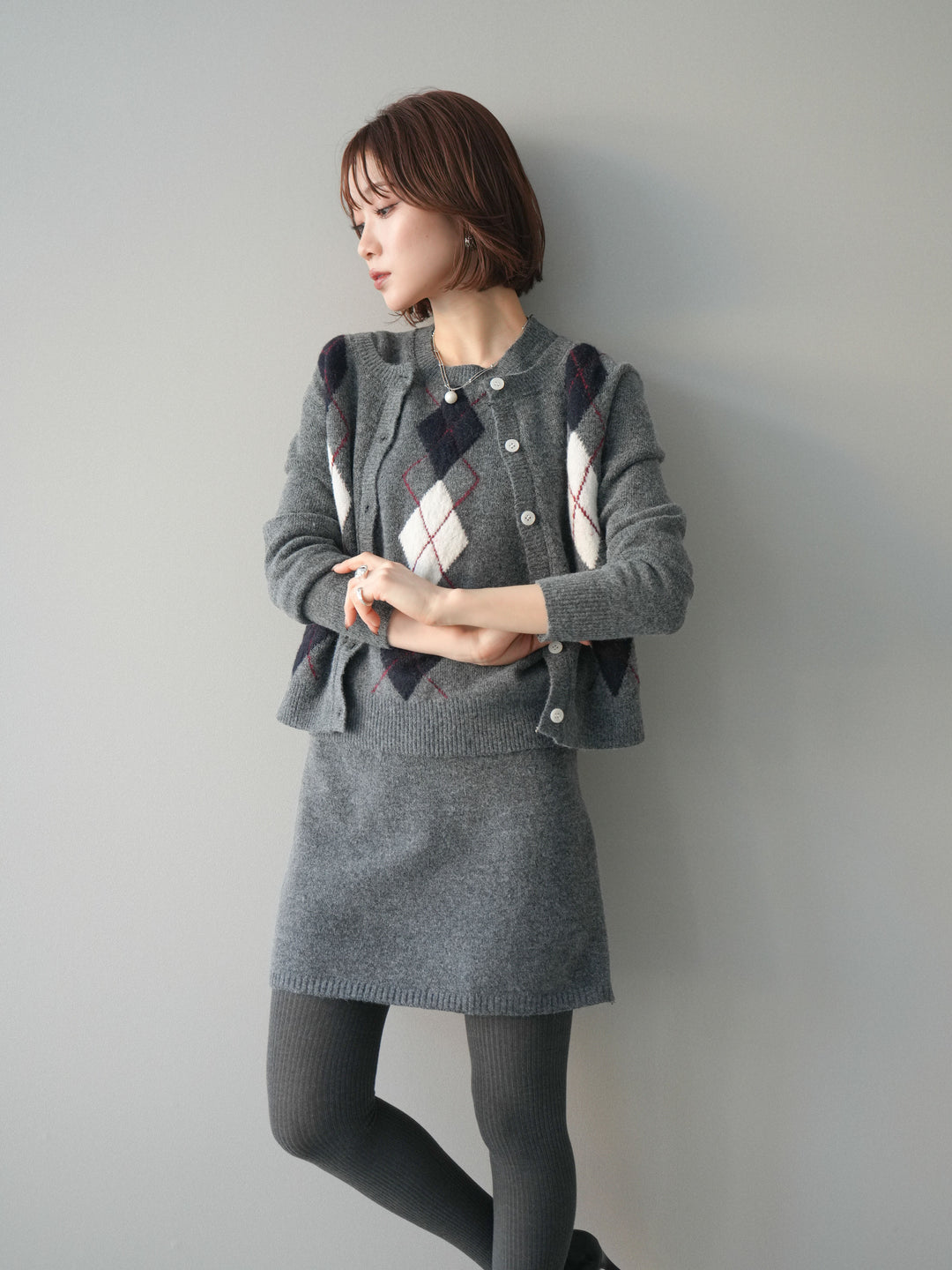 [SET]アーガイル柄3ピースSET UP(2set)