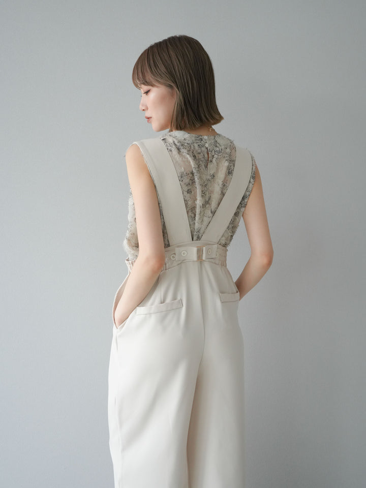 【預購】帶扣設計工裝褲/象牙白