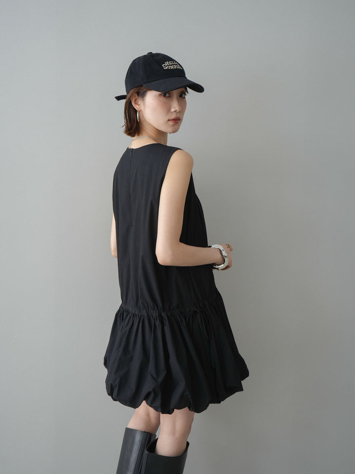 [予約]ノースリバルーンミニワンピース/black