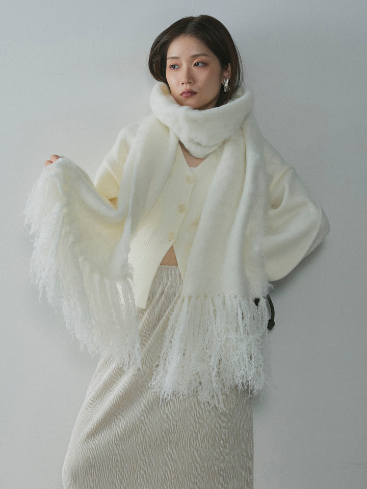 [予約]ブークレシャギーニットマフラー/off