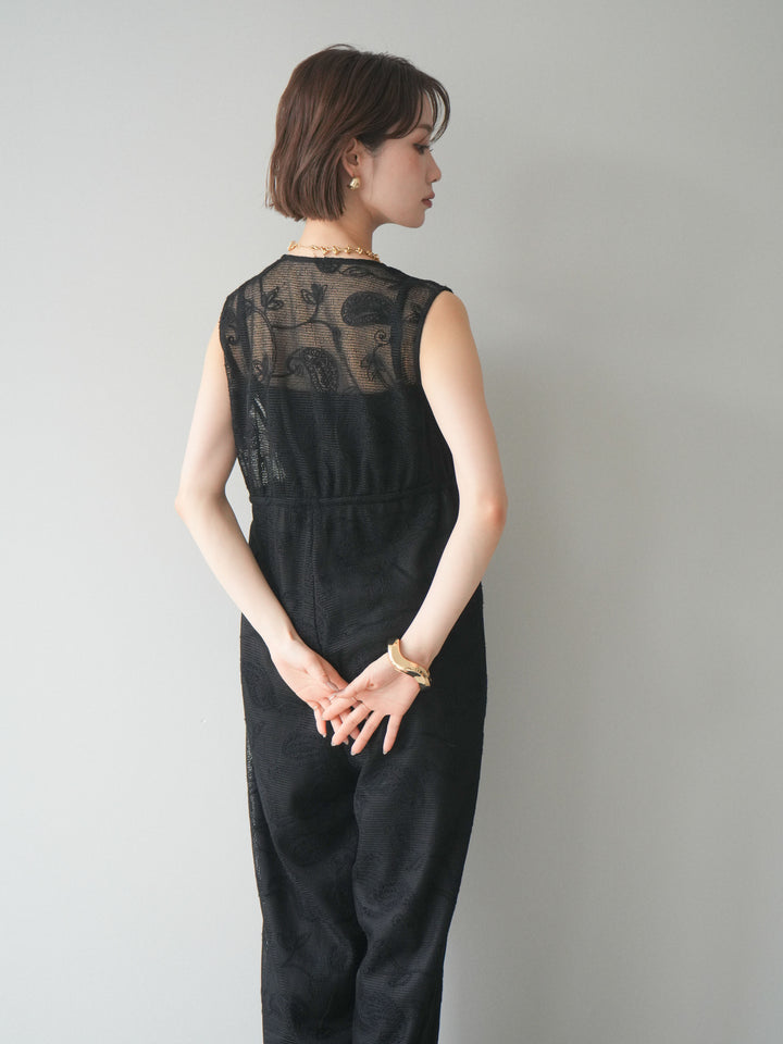 [SET]レース刺繍サロペット+選べるアクセセット(2set)