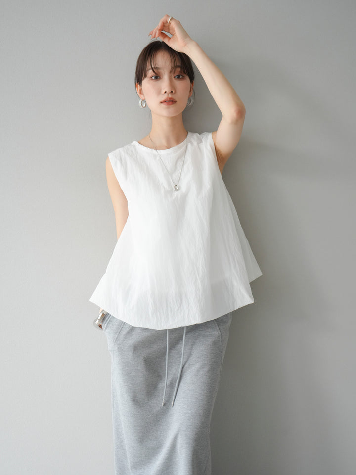 [予約]ワッシャータフタバルーンブラウス/オフ