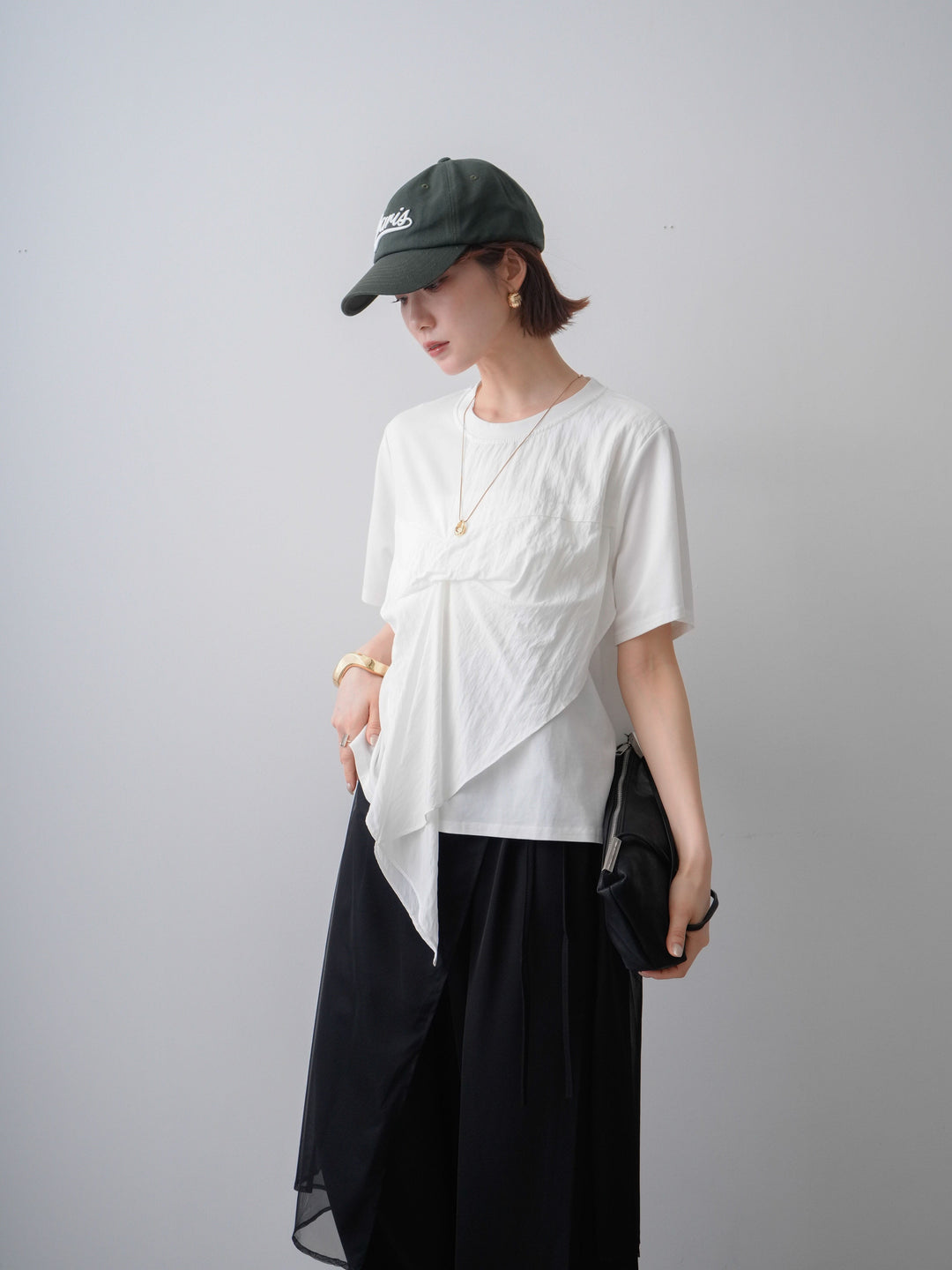 [予約]ラッフルドッキングTEE/white