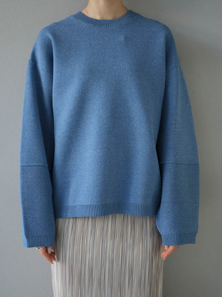 [Pre-order] Milano Rib Crew Neck Knit Pullover/Blue