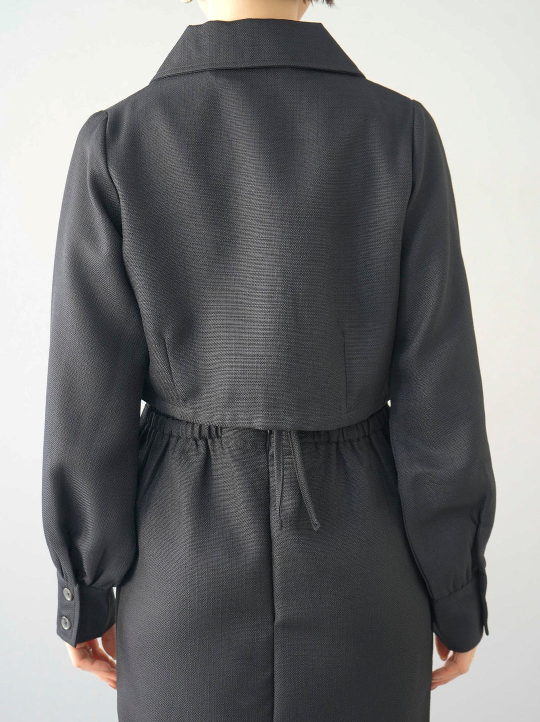 [Pre-order] Linen touch short jacket/black