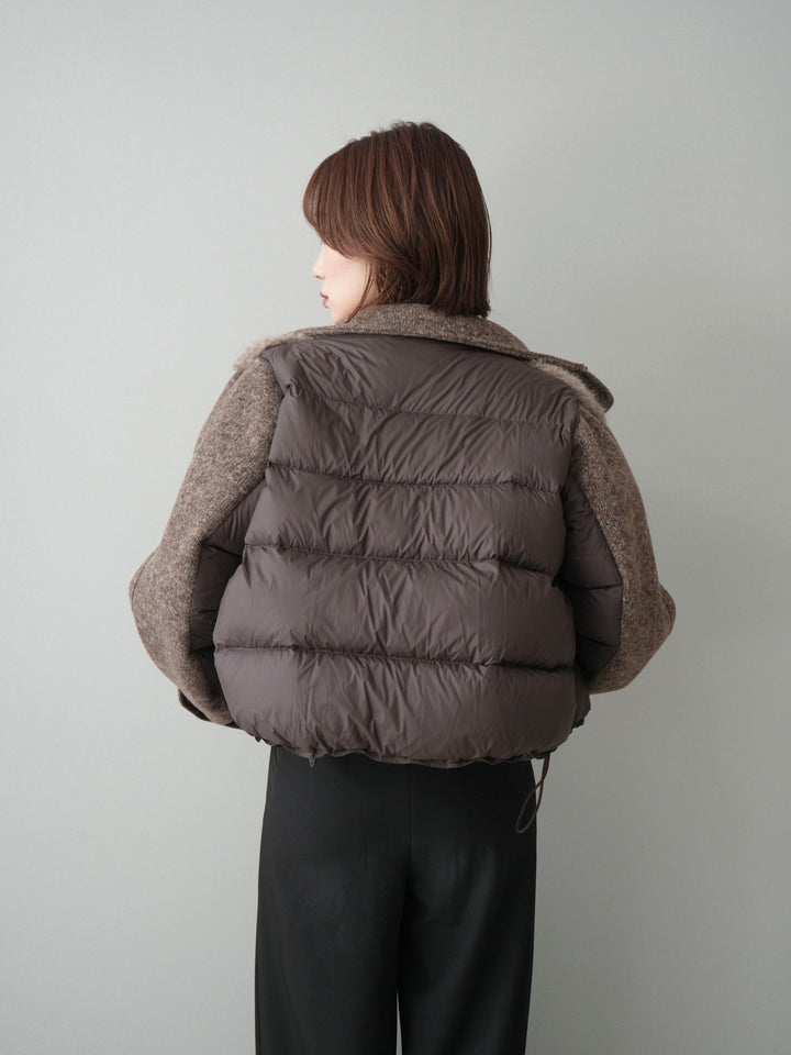 [SET]異素材ダウンジャケット+選べるアクセセット(2set)