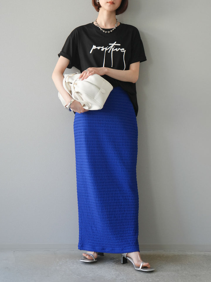 [予約]コード刺繍ロゴTシャツ/ブラック