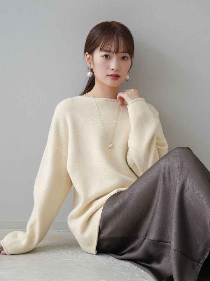[預訂] 基本款針織套頭衫/米色