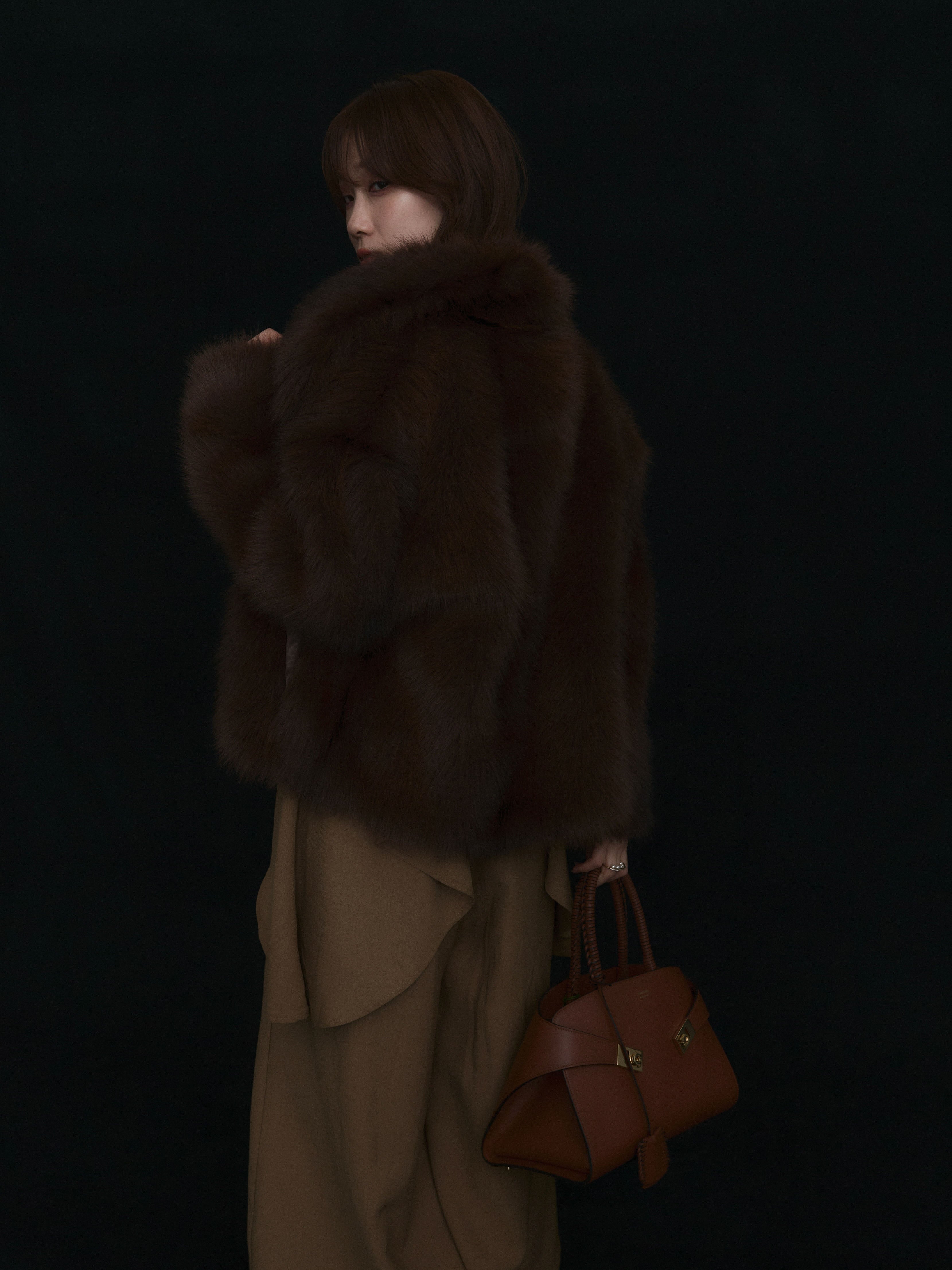 Allure】[SET]ぺプラムベアトップス＆ワイドパンツSET UP+フェイク