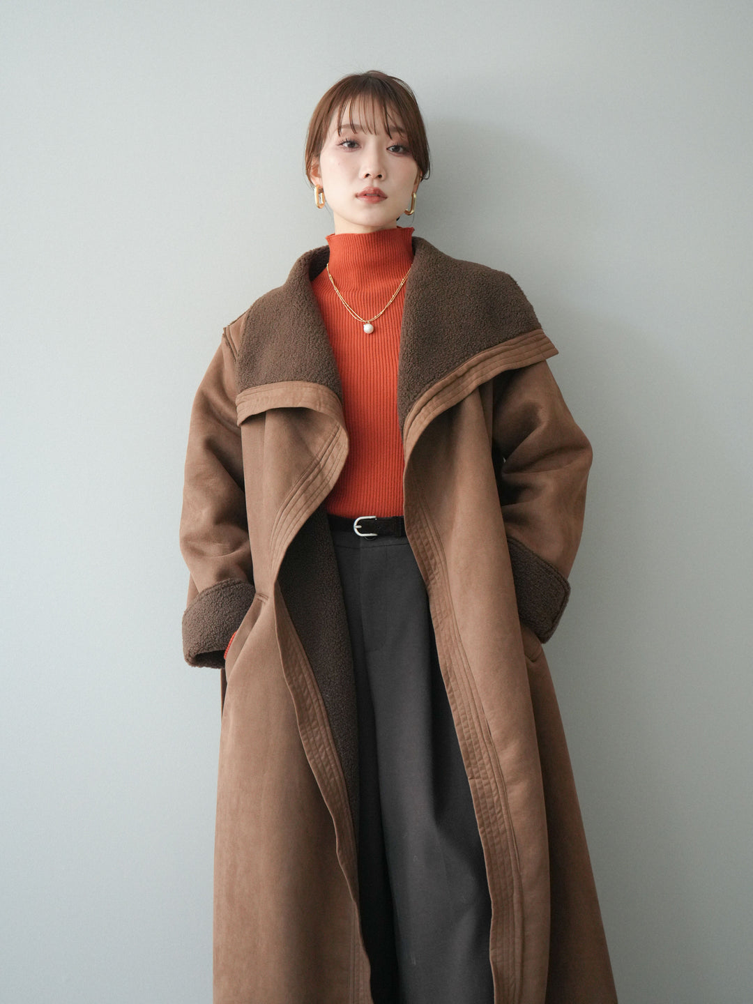 [予約]BIGカラームートンコート/brown