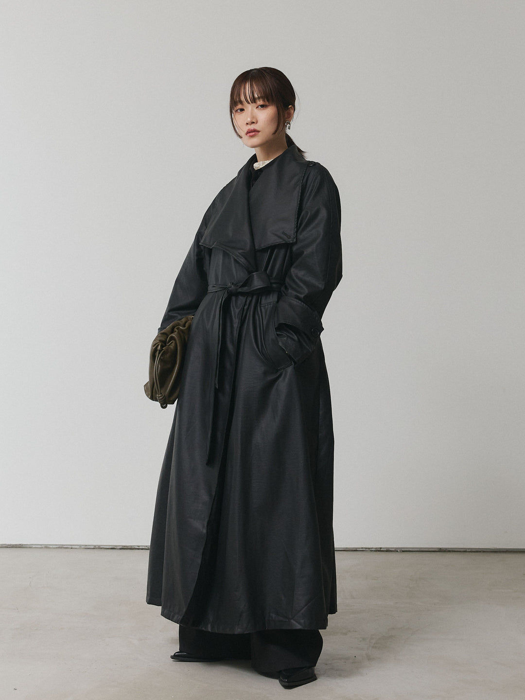 【Allure】[SET]ボタンダウンオーバーシャツ+デザインタックセンターシームアイドパンツ(2set)