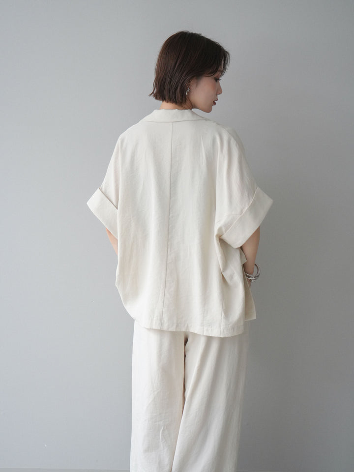 [SET]ハーフスリーブオーバージャケット+リラックスワイドパンツ(2set)