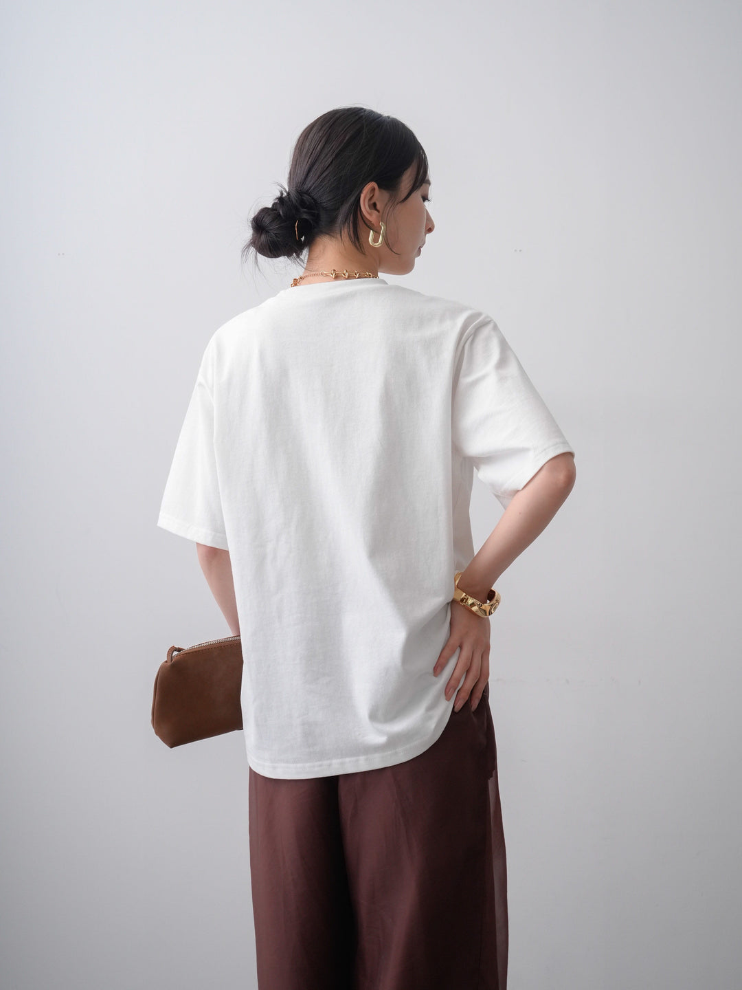 [SET]ニュアンスフローラルフォトTEE+シアーレイヤードフロントタックイージパンツ(2set)