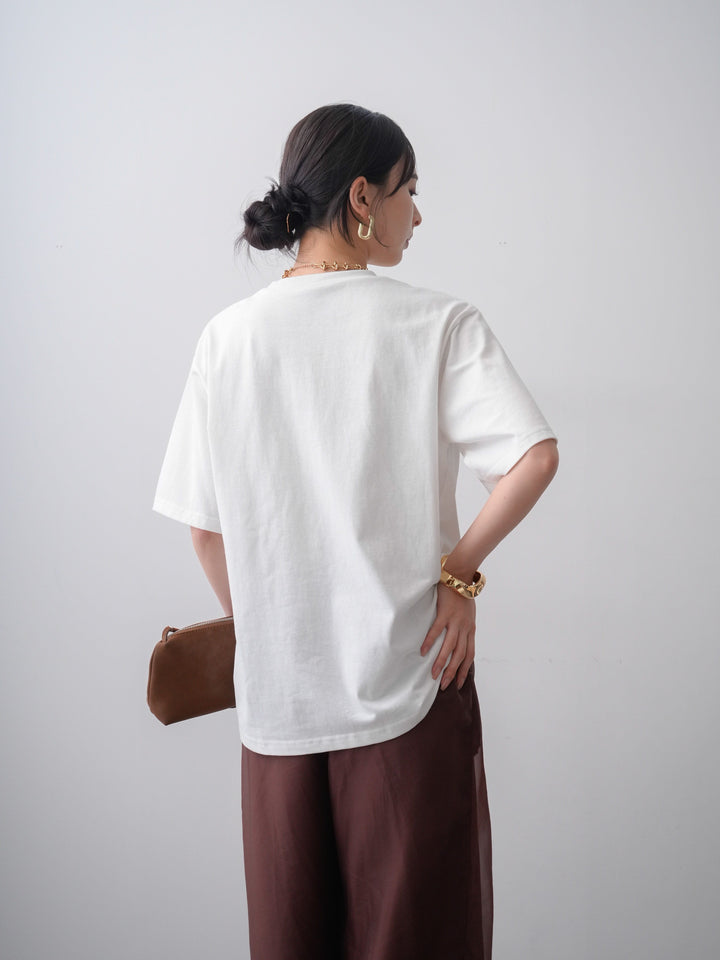 [SET]ニュアンスフローラルフォトTEE+シアーレイヤードフロントタックイージパンツ(2set)