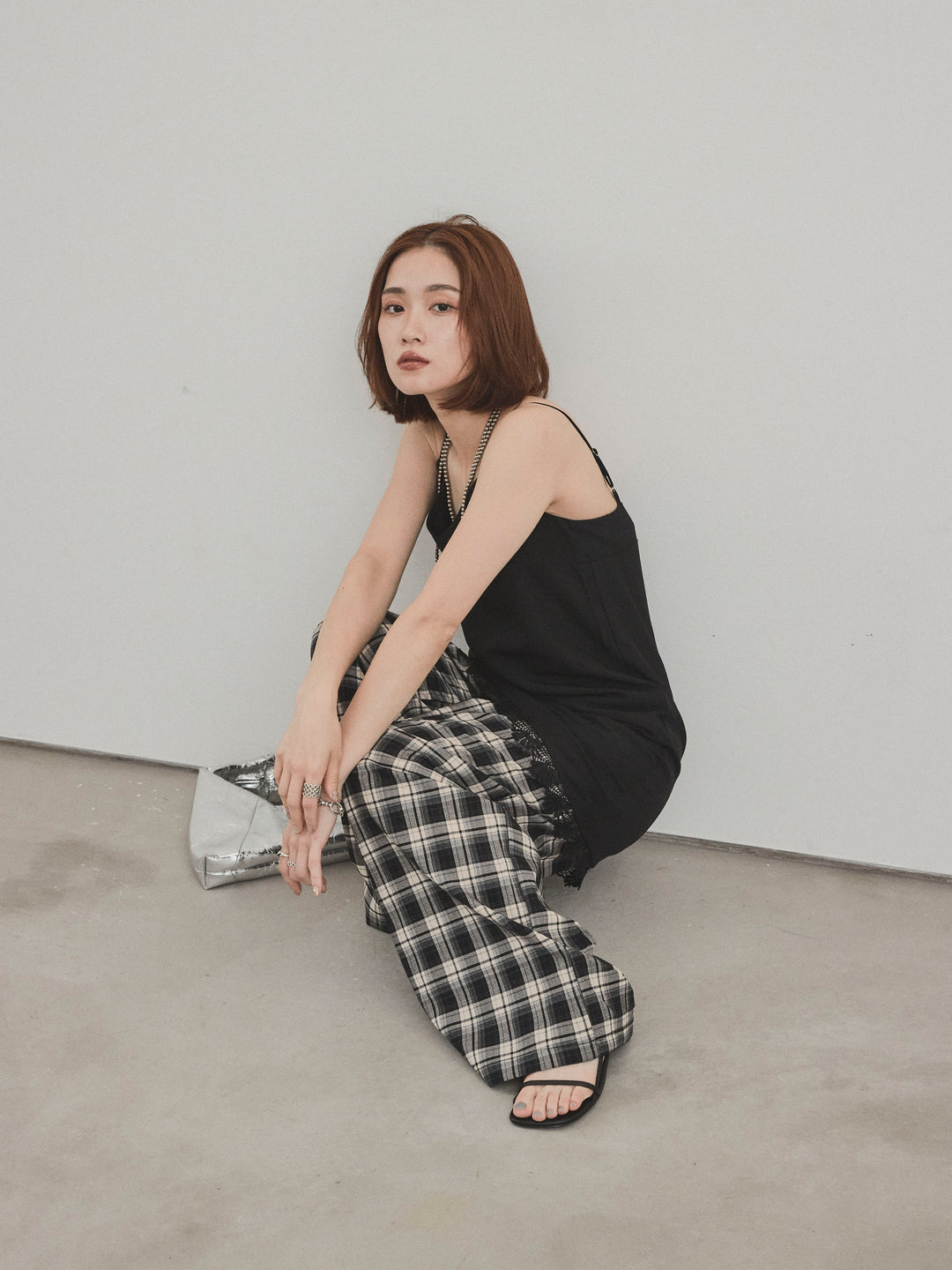 [SET]裾レース切替キャミミニワンピース+裾レース切替キャミミニワンピース(2set)