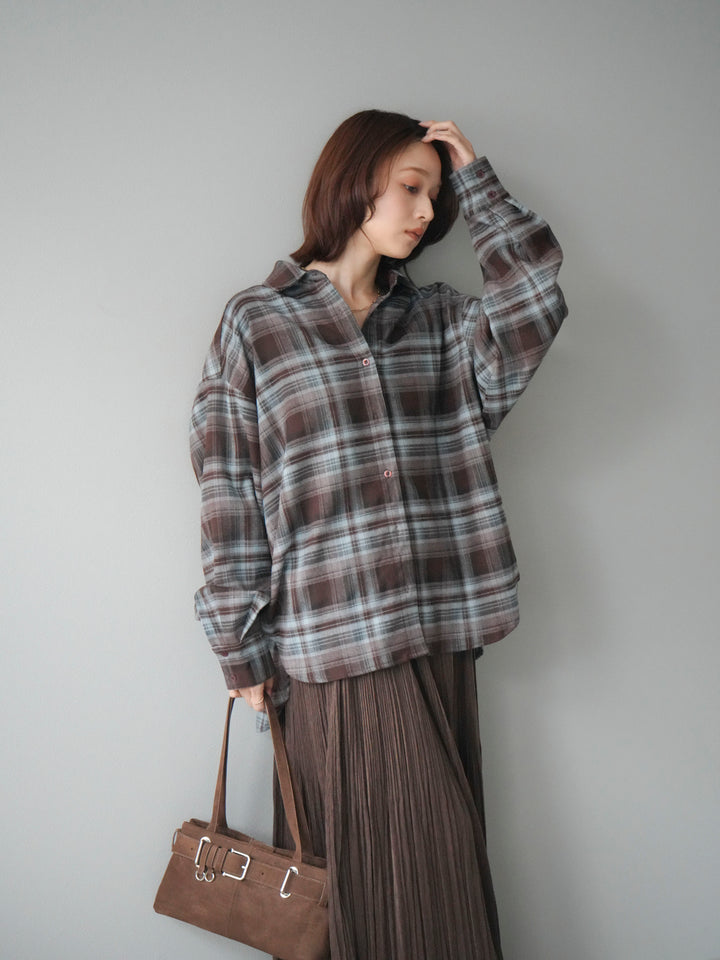 [予約]マルチウェイチェックシャツ/brownblue