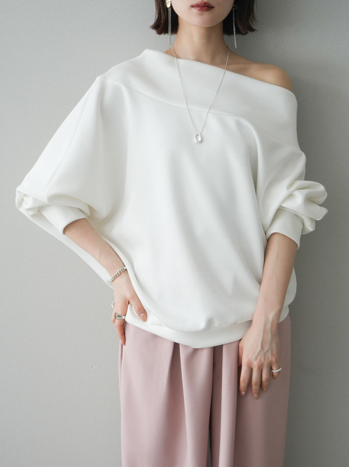 [SET]アシンメトリーオフショルポンチプルオーバー+選べるアクセセット(2set)