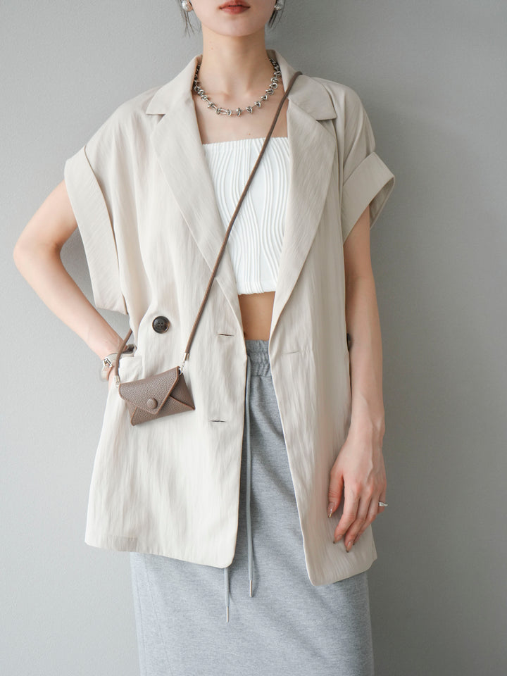 [SET]リネンライクノースリーブダブルジレ+選べるアクセセット(2set)